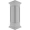 Ekena Millwork 12"W x 40"H End Newel Post with Panel, Flat Capital & Base Trim (Installation kit included) NWL12X40EPF0B0 - alternate 7